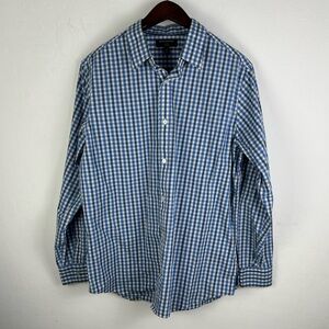 Banana Republic Dress Shirt
Mens XL Grant Fit Supima Teal
Blue Check Plaid